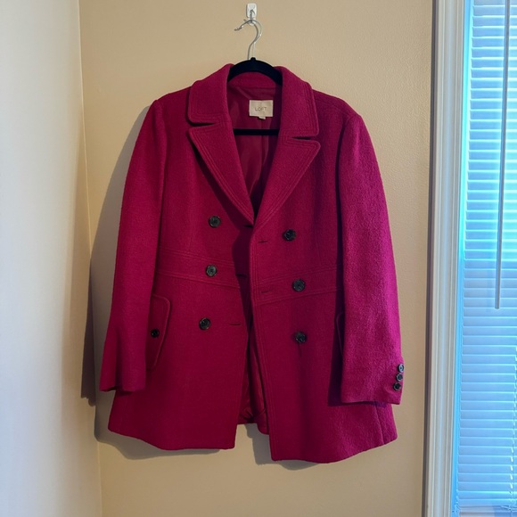 Loft Women’s Hot Pink Coat - Picture 2 of 7